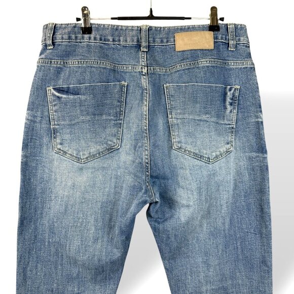Halb Kreis Jeans Mens Sz 34x27 The Fit Denim Baggy Tapered Medium Wash Comfort - Picture 10 of 12